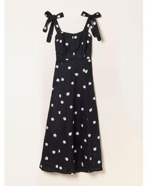 FatFace Fatface Delphine Linen Midi Dress - Blue