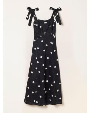 FatFace Fatface Delphine 100% Linen Midi Dress - Blue