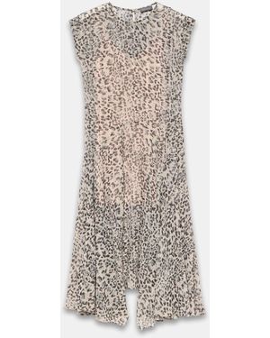 Mint Velvet Leopard Print Cap Sleeve Midi Dress - White