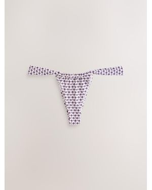 Next Ecru/ Geometric Tanga Bikini Bottoms - Natural