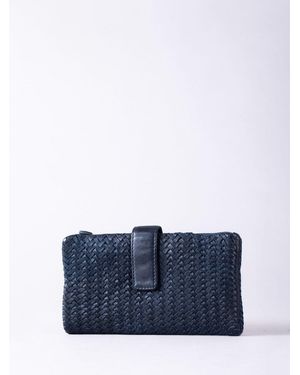 Lakeland Leather Large Wreay Tab Purse - Blue