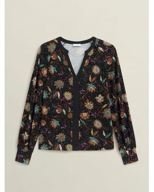 Hobbs Multi Zelia Printed Top - Black
