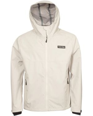 Calvin Klein Calvin Klein Golf Feather Dry 15K Hooded Waterproof Jacket - Natural