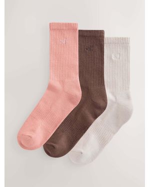 Self 3 Pack Cushion Sole Lounge Ankle Socks 3 Pack - Pink