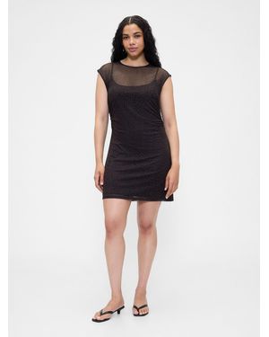 Gap Mesh Mini Dress - Black