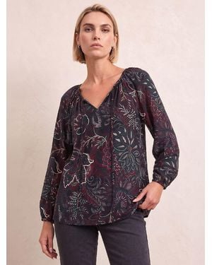 Roman Floral Print Shirt - Blue
