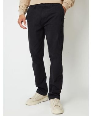 Threadbare Straight Leg Canvas Pants With Stretch - Black