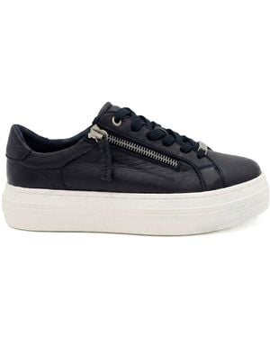 Jones Bootmaker Jones Bootmaker Amaliadawide Wide Fit Leather Platform Sneakers - Blue