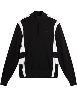 J.Lindeberg J. Lindeberg Kendrick Knitted Zip Golf Sweater - Black