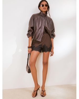 Friends Like These Jersey Lace Trim Shorts - Multicolor