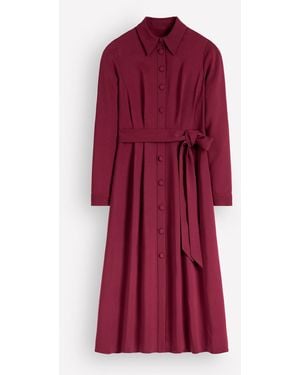 Boden Kate Pleated Shirt Dress - Rot