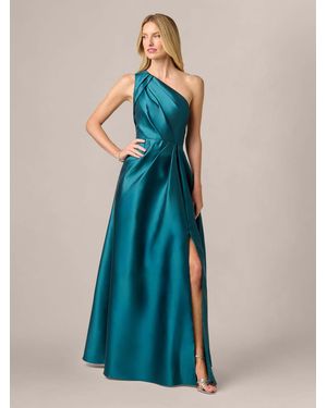 Adrianna Papell Pleated Mikado Gown - Blue