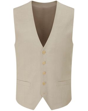 Skopes Hakim Lightweight Suit Waistcoat - Natural