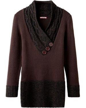 Joe Browns Curiously Cosy Wrap Neck Jumper - Black
