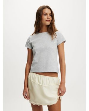 Cotton On Estelle Satin Lace Slip Mini Skirt - White
