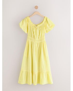Next Off The Shoulder Midi Dress - Yellow