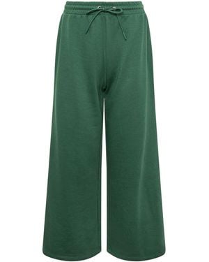 M Com Petite Wide Leg Sweatpants - Green