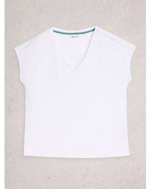 White Stuff Ella Lace T-Shirt - White