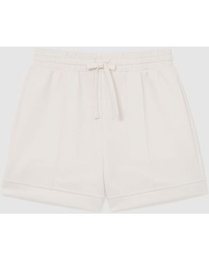 Reiss Premium Interlock Drawstring Shorts - Natural