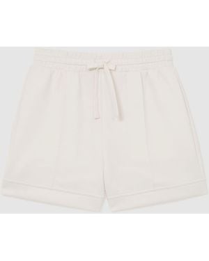 Reiss Premium Interlock Drawstring Shorts - Natural