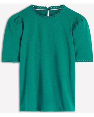 Boden Ali Scallop T-Shirt - Green