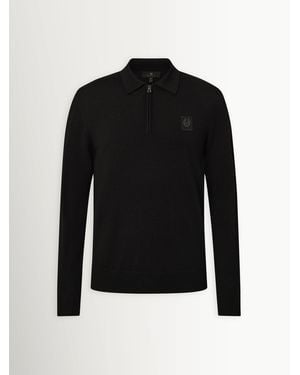Belstaff Colden Knitted Polo Shirt - Black