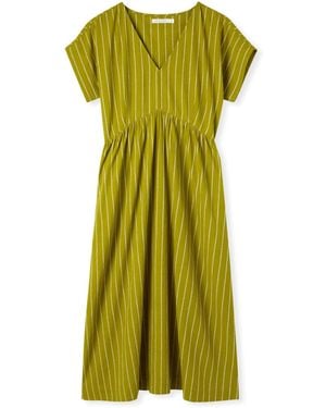 Celtic & Co. Cotton Wrap Waist Strap Midi Dress - Green
