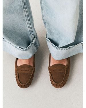 Next Forever Comfort Clean Suede Loafers - Blue