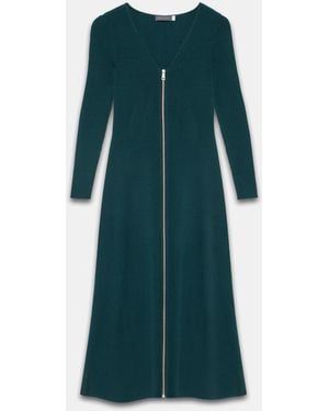 Mint Velvet Knit Zip Detail Maxi Dress - Green