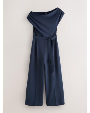 Next Ruched Occasion Jumpsuit - Blue