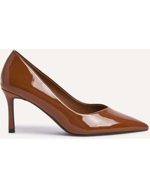 Linzi Classic V-Cut Vamp Court Shoes - Brown