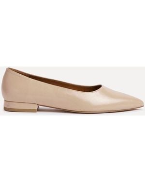Linzi Wide Fit Compete Pointed Toe Ballet Flat Shoes - Natural