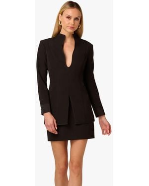 Adrianna Papell Adrianna By Stretch Crepe Mini Dress - Black