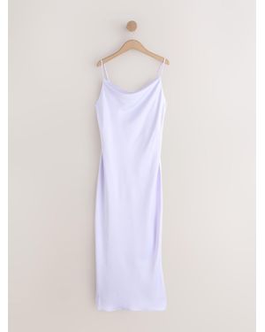 Next Satin Cowl Neck Wedding Guest Bridesmaid Maxi Dress - White