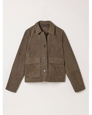 FatFace Eliza Chocolate Petite Petite Suede Jacket - Brown