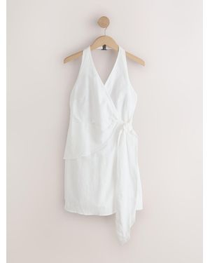 Next Halter Neck Scarf Mini Summer Dress - Natural