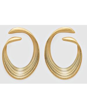 Reiss Tone Birdie Brushed Twist Loop Earrings - Metallic