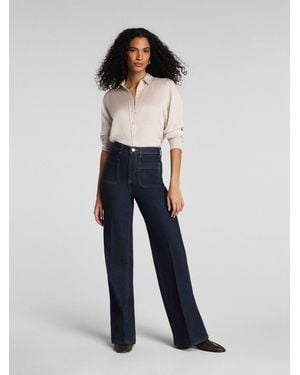 Spanx Authentic 360 Easy Flare Jeans With Patch Pockets Shape - Blue