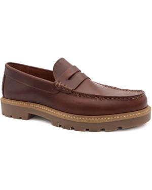 Jones Bootmaker Peregrine Chunky Leather Penny Style Shoes - Braun