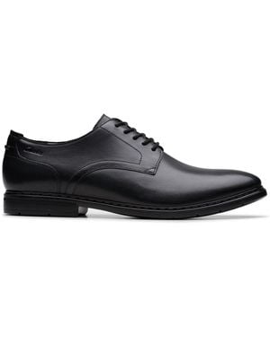 Clarks Banbury Derby Leather Shoes - Black