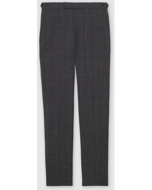 Reiss Venue - Charcoal Gray Tailored Fit Wool-blend Check Suit Pants, 32