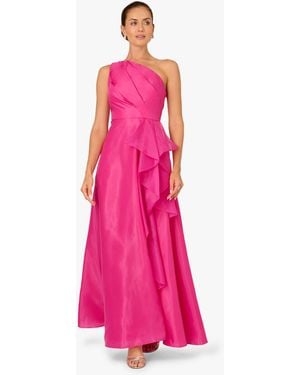 Adrianna Papell Tulle Cascade Gown - Pink