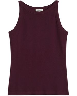 Albaray High Neck Rib Vest - Purple