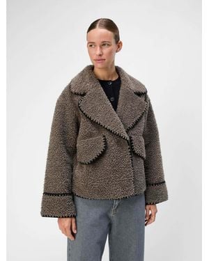 Object Whipstitch Teddy Jacket - Brown