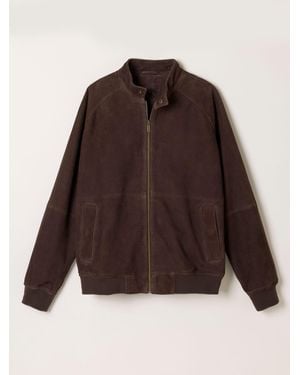 FatFace Fatface Chocolate 100% Suede Bomber Jacket - Brown