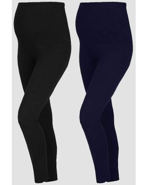 Jojo Maman Bébé Cotton Rich Jersey Maternity Leggings - Blue