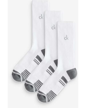 Calvin Klein Tech Crew Socks 3 Pack - White