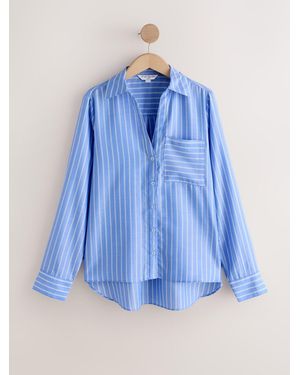 Next Soft Relaxed Long Sleeve Shirt - Blue