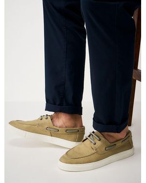 Crew Washed Canvas Boat Shoes - Blau