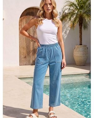 Roman Petite Stretch Denim Pants - Blue